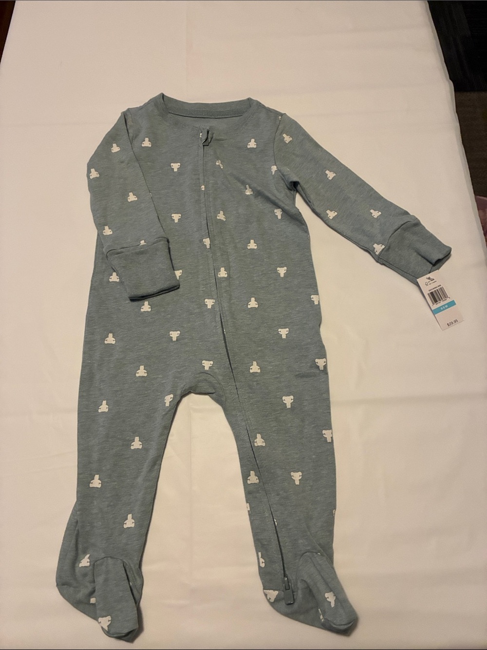 GAP Blue-Grey Footed One-Piece with White Bear Motif
